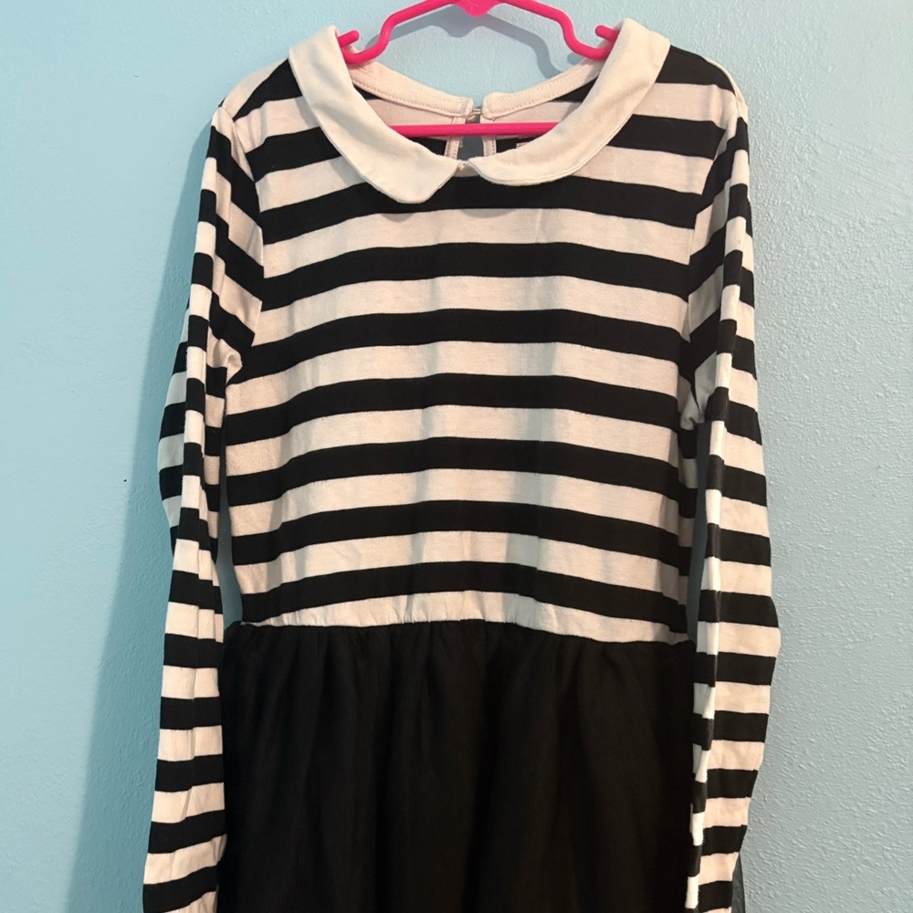 GUC Cat & Jack Black and White “Wednesday” dress Girls XL 14